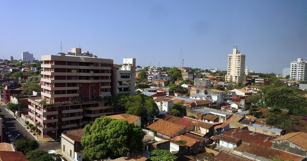 Edificios y techos del centro de Asunción vistos desde lo alto