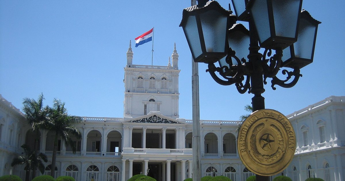 Fachada del Palacio de López, sede de la Presidencia de la República, en Asunción