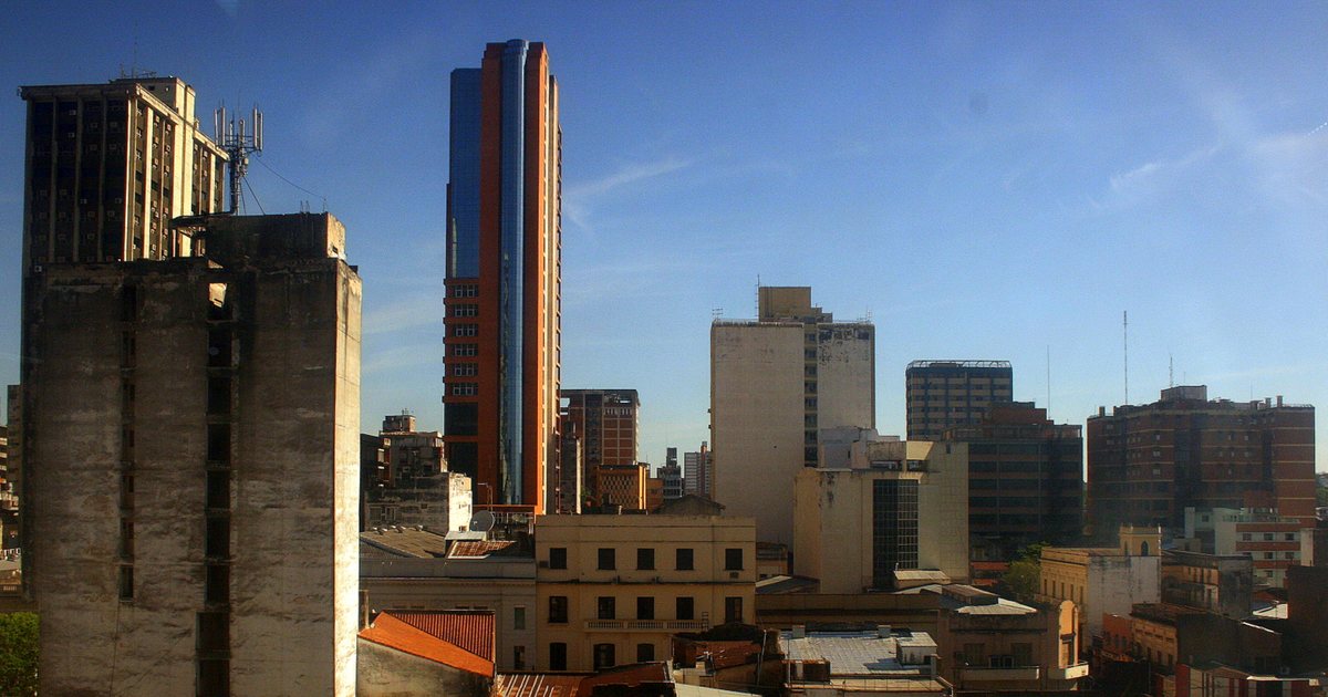 Edificios del centro de Asunción vistos desde lo alto
