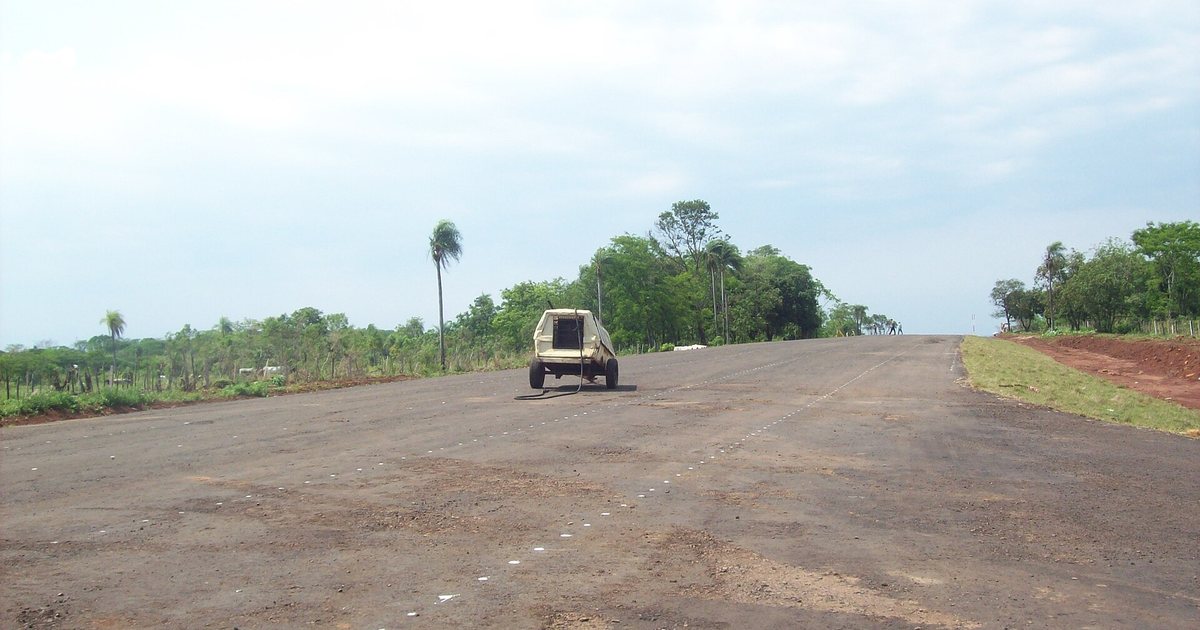 Tramo en construcción de la ruta Dr. Blas Garay, en General Artigas, Itapúa