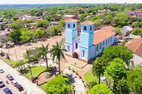 Vista aérea del centro de Coronel Oviedo, capital de Caaguazú