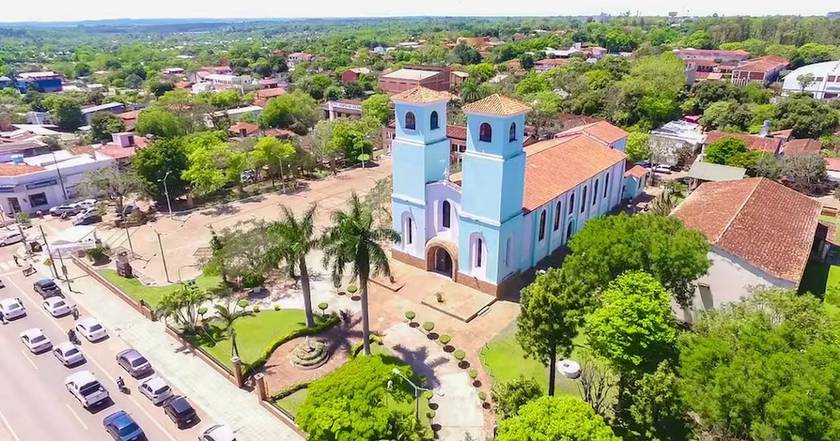 Vista aérea del centro de Coronel Oviedo, capital de Caaguazú