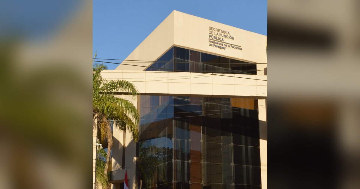 Fachada de la sede de la ex Secretaría de la Función Pública, en Asunción