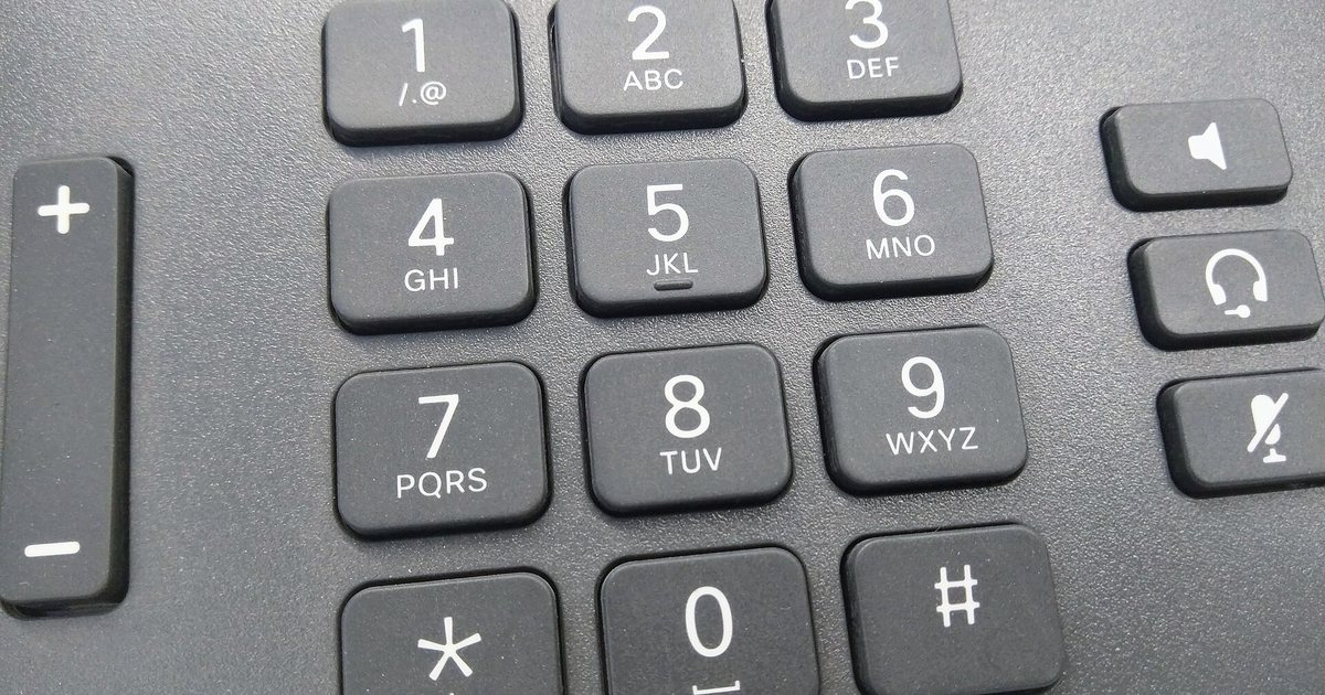Teclado de un teléfono fijo, con los números del 0 al 9