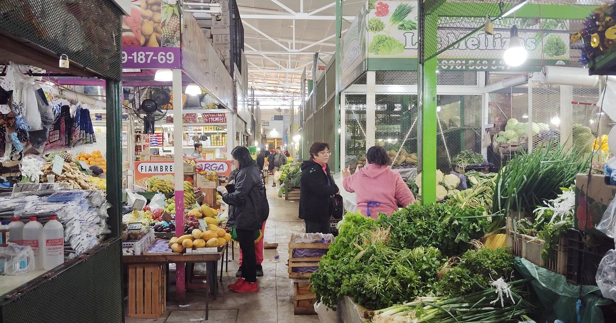Puestos de verduras, hortalizas y frutas en el Bloque C del Mercado de Abasto de Asunción