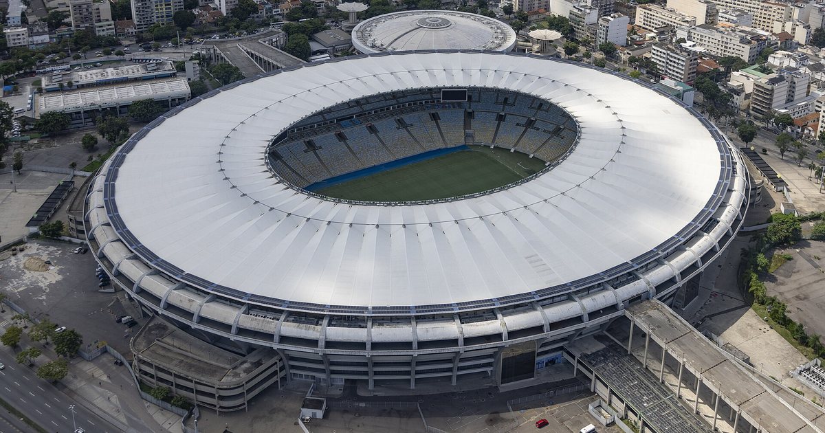 Vista aérea del estadio Maracanã, en Río de Janeiro, sede de la ida de la semifinal