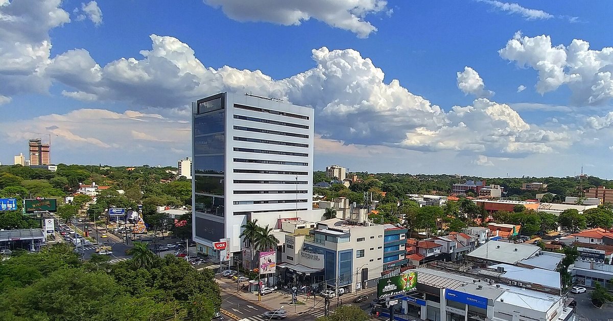 Vista aérea del barrio Villa Morra, en Asunción, donde Luis Cubas Grau abrió su primer restaurante