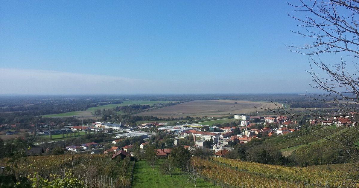 Vista de Lendava, en el noreste de Eslovenia, desde las colinas de viñedos que rodean la ciudad