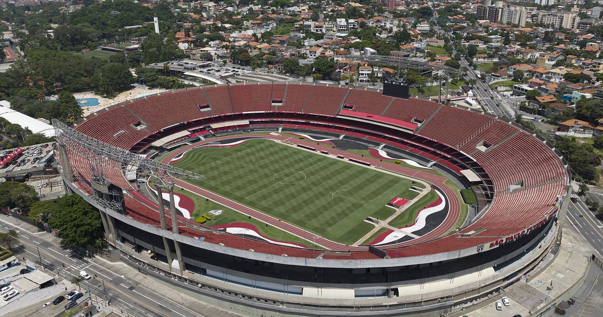 Vista aérea del estadio Cícero Pompeu de Toledo, el MorumBIS, en São Paulo