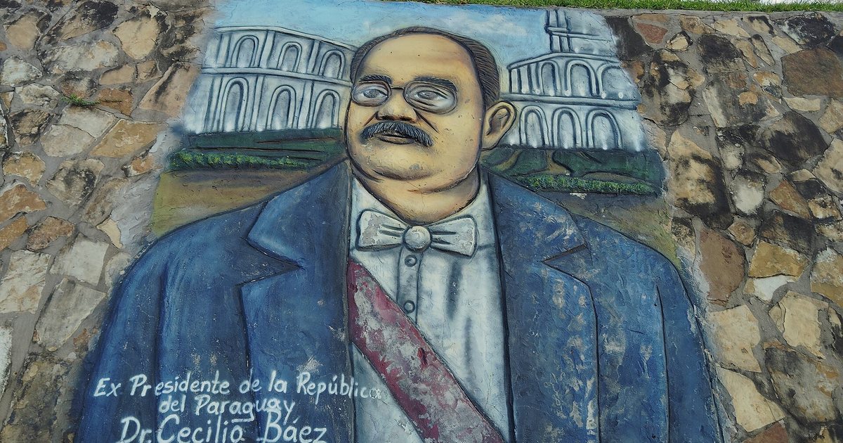Mural en honor a Cecilio Báez en la ciudad de Doctor Cecilio Báez, departamento de Caaguazú