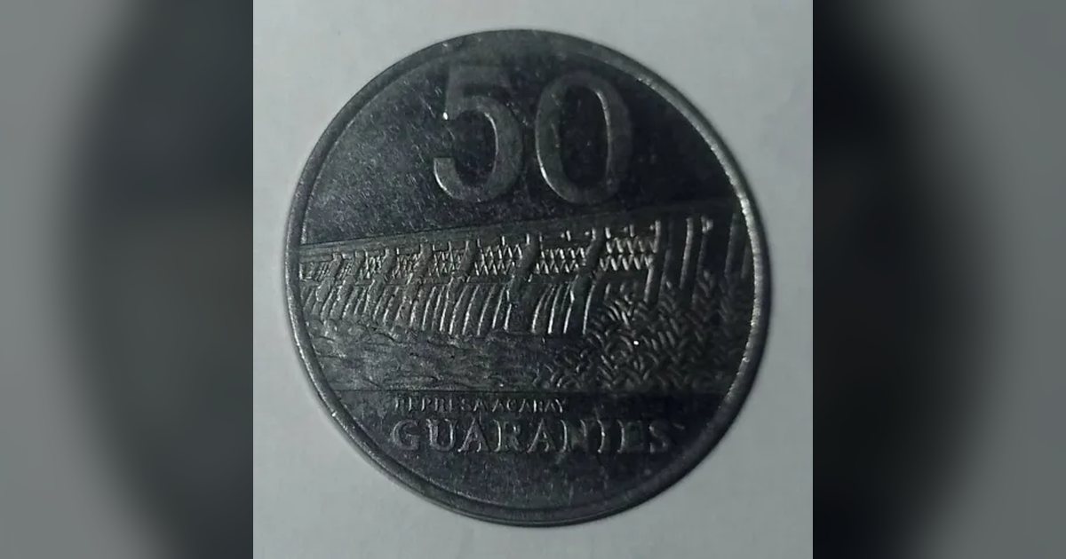Una moneda paraguaya de 50 guaraníes, de 1988